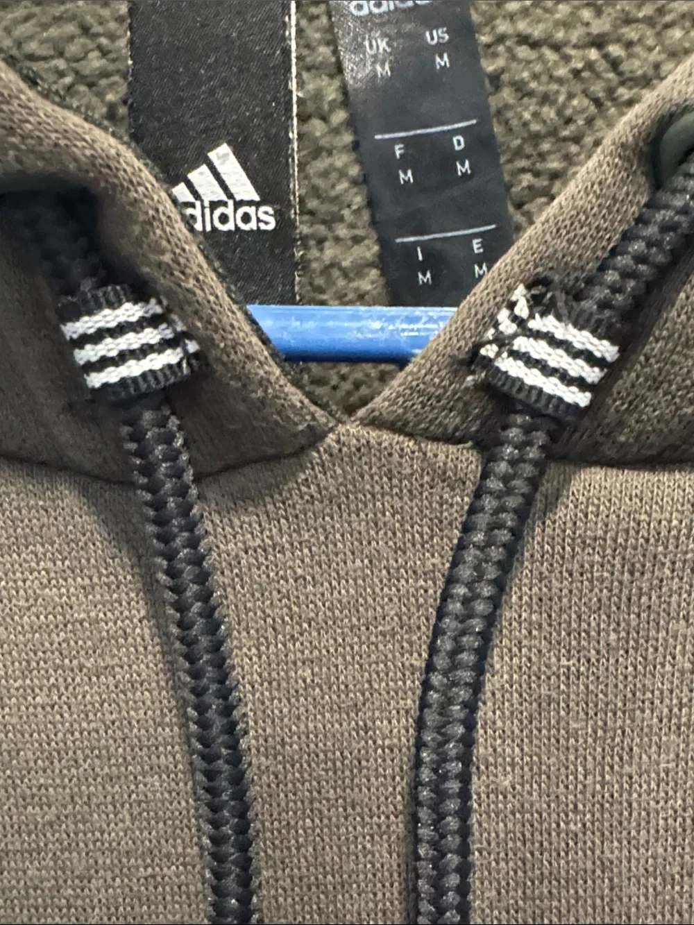 Adidas Olive Green Cream Colorblock Hoodie - Medium but bulky